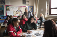 Students participate in class. 