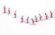 Picture of the ski team in the winter Olympics.