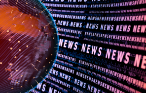 Digital News and Media Information Generic Background with Globe