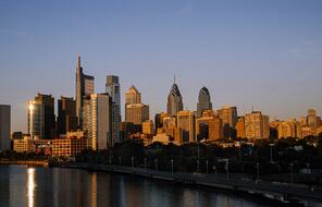 Philadelphia Skyline consists of buildings of various heights