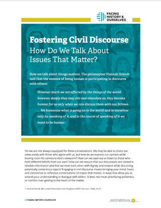 Cover: Fostering Civil Discourse