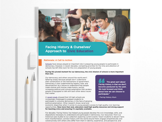 Facing History Overview of Our Approach to Civic Education.