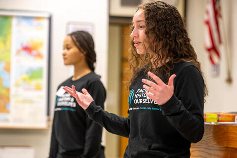 Picture of student speaking.