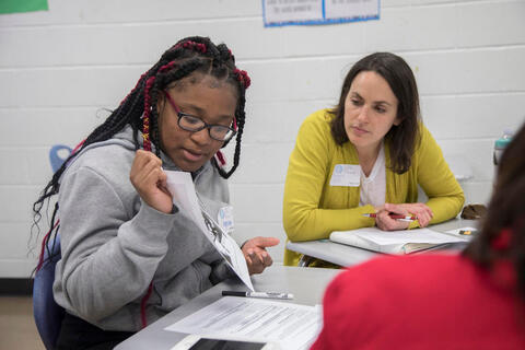 Students working together at the 2018 Memphis community teach-in